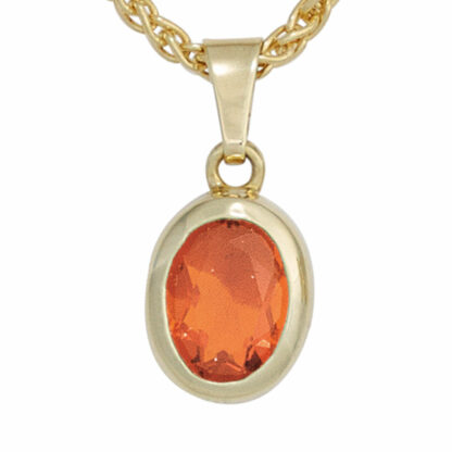 Anhänger oval 585 Gelbgold mit Feueropal – Bild 4