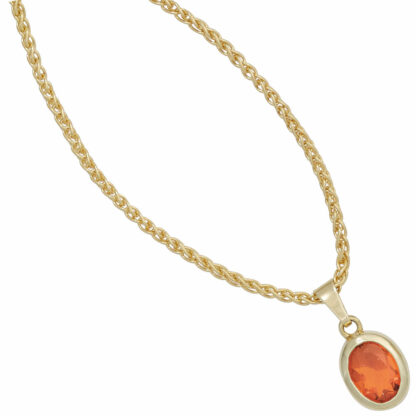 Anhänger oval 585 Gelbgold mit Feueropal – Bild 2