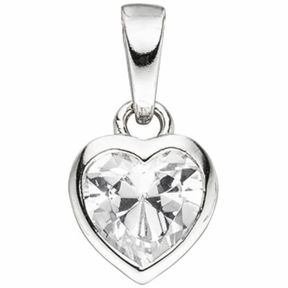 Kinder Anhänger "Herz" 925 Silber mit Zirkonia weiß