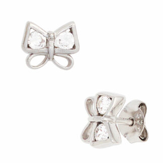 Kinder Ohrstecker "Schmetterling" 925 Silber mit 4 Zirkonia weiß