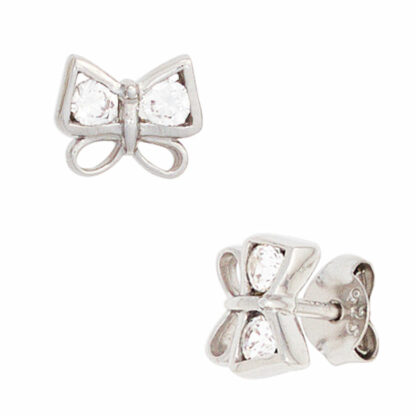 Kinder Ohrstecker "Schmetterling" 925 Silber mit 4 Zirkonia weiß