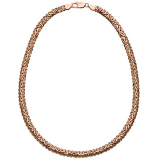 Königskette oval 925 Silber/rotvergoldet 7 mm 45 cm