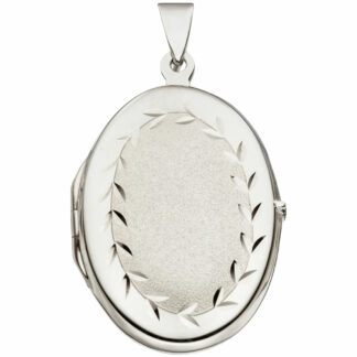 Medaillon oval 925 Silber mit floralem Dekor