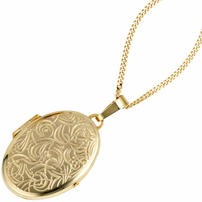Medaillon oval 333 Gelbgold Abstrakt-Design – Bild 2