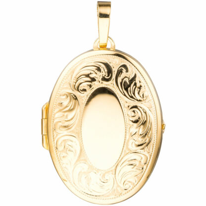 Medaillon oval 925 Silber/vergoldet mit Ranken-Dekor – Bild 2