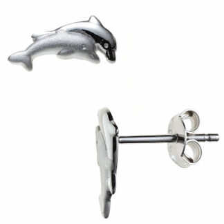 Kinder Ohrstecker "Delfine" 925 Silber/teilmattiert