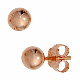 Kugel-Ohrstecker 925 Silber/rotvergoldet 5 mm