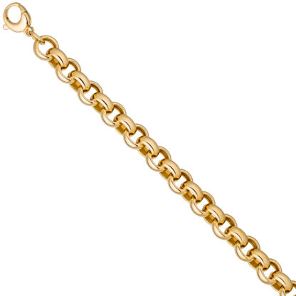 Erbsarmband 925 Silber/vergoldet 21 cm 10,2 mm – Bild 2