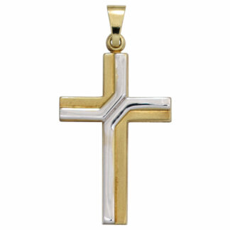 Anhänger "Kreuz" 333 Gelbgold Bicolor