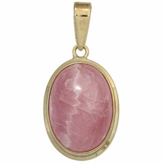 Anhänger oval 585 Gelbgold mit Rhodochrosit