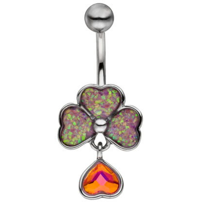 Piercing/Bauchnabel Edelstahl mit Opal (synthetisch) und SWAROVSKI ELEMENT