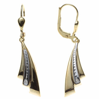 Boutons 333 Gelbgold mit Diamanten fächerförmig