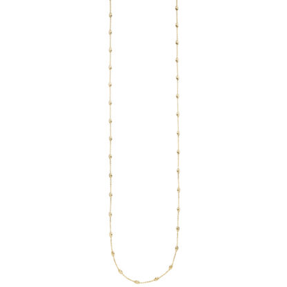 Erbskette mit Schmuck-Ovalen 925 Silber/vergoldet 80 cm – Bild 2