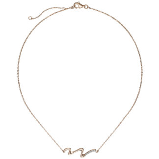 Collier/Doppelankerkette 925 Silber/rotvergoldet mit Zirkonia dynamisch