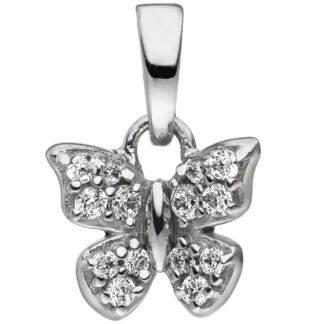 Kinder Anhänger "Schmetterling" 925 Silber mit Zirkonia weiß