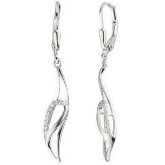 Boutons 925 Silber mit 18 Zirkonia weiß geflügelt