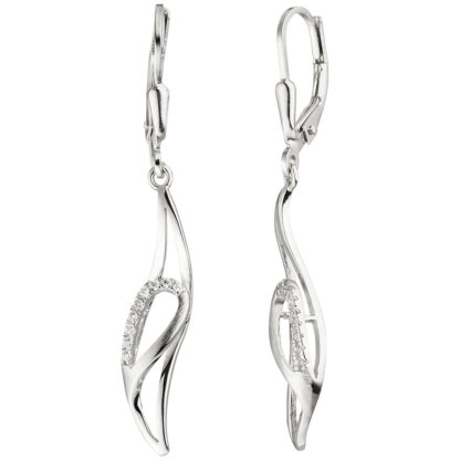 Boutons 925 Silber mit 18 Zirkonia weiß geflügelt