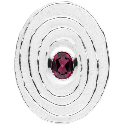 Anhänger 925 Silber mit Rhodolith oval Spirale