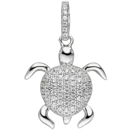 Anhänger "Schildkröte" 925 Silber mit Zirkonia in weiß