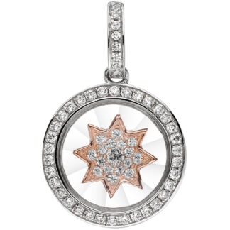 Anhänger "Stern" - I Love You - 925 Silber/teilrotvergoldet mit Zirkonia
