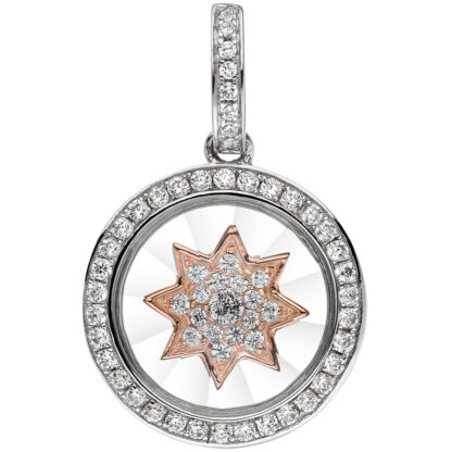 Anhänger "Stern" - I Love You - 925 Silber/teilrotvergoldet mit Zirkonia