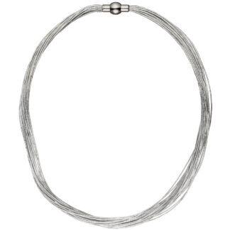 Collier 20-reihig Edelstahl und Gummi mit Magnetverschluss