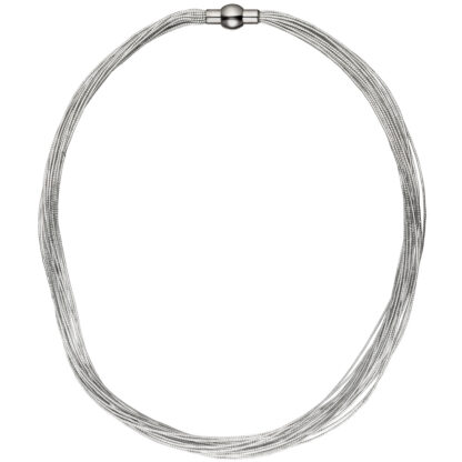 Collier 20-reihig Edelstahl und Gummi mit Magnetverschluss