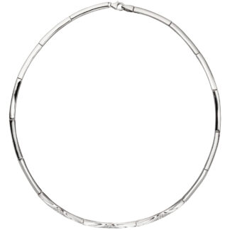 Collier/Segmentkette 925 Silber mit Zirkonia weiß