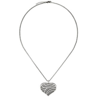 Collier/Erbskette "Herz" Edelstahl mit Glitzereffekt
