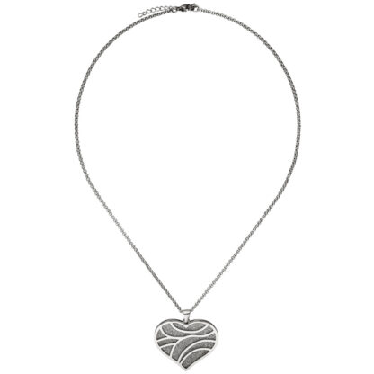 Collier/Erbskette "Herz" Edelstahl mit Glitzereffekt