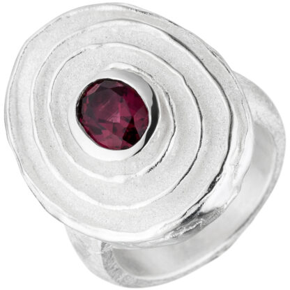 Ring oval Spirale 925 Silber mit Rhodolith