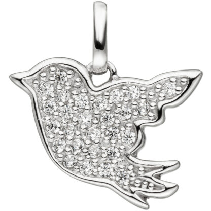 Kinder Anhänger "Vogel" 925 Silber mit Zirkonia weiß