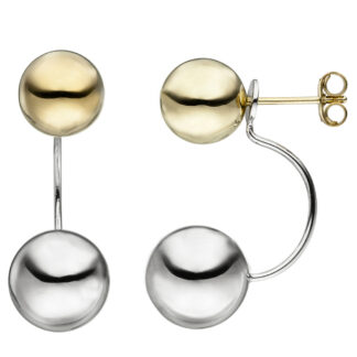 Ohrstecker Kugel und Kugel Anhänger 925 Silber/teilvergoldet