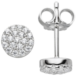 Ohrstecker "Blüte" 925 Silber mit Zirkonia weiß