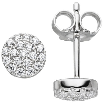 Ohrstecker "Blüte" 925 Silber mit Zirkonia weiß