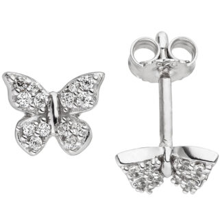 Ohrstecker "Schmetterling" 925 Silber mit Zirkonia weiß