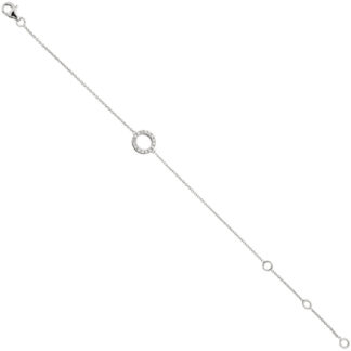 Armband mit "Ring" 925 Silber und 16 Zirkonia weiß