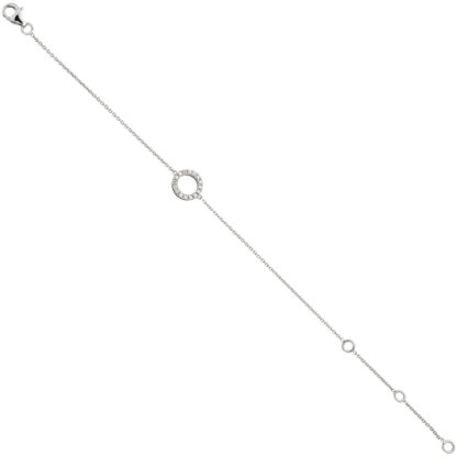 Armband mit "Ring" 925 Silber und 16 Zirkonia weiß