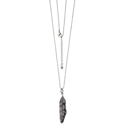 Collier "Feder" Edelstahl teilgeschwärzt