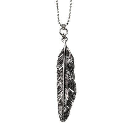 Collier "Feder" Edelstahl teilgeschwärzt – Bild 3
