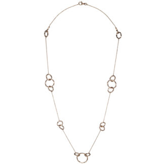 Collier/Rundankerkette mit Ringen 925 Silber/rotvergoldet