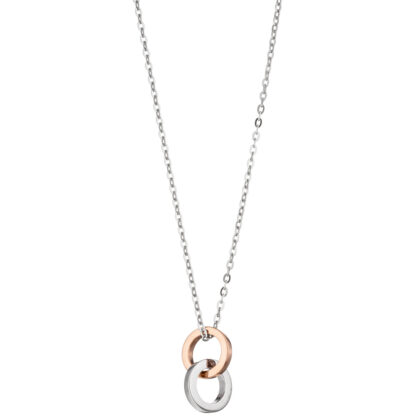 Collier/Ankerkette "Doppelring" 375 Weiß-/Rotgold – Bild 2