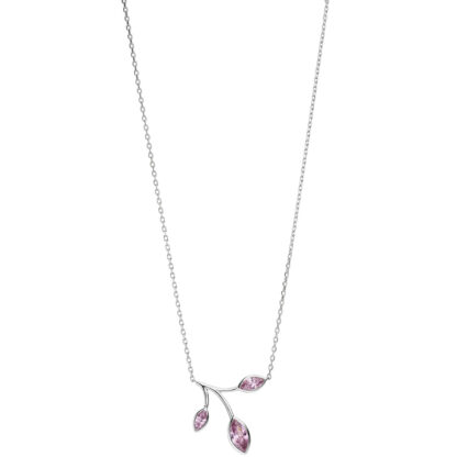 Collier/Ankerkette "Zweig" 925 Silber mit 3 Zirkonia rosa – Bild 2