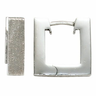 Creolen quadratisch 925 Silber/eismatt