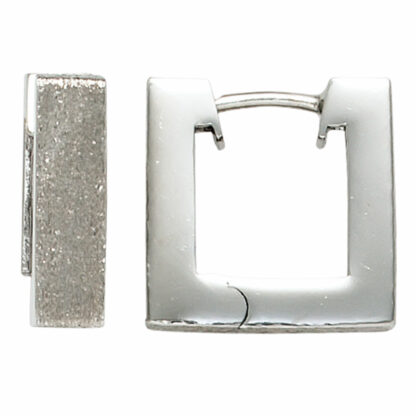 Creolen quadratisch 925 Silber/eismatt