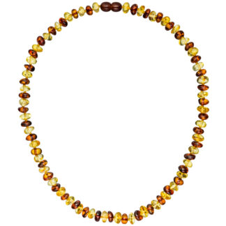Collier mit Bernsteinen multicolor 45 cm