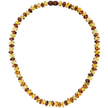 Collier mit Bernsteinen multicolor 45 cm