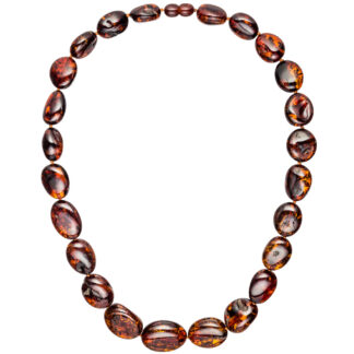 Collier mit Bernsteinen im Verlauf 50 cm