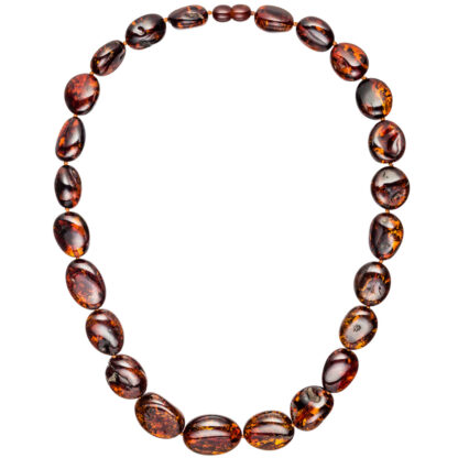 Collier mit Bernsteinen im Verlauf 50 cm