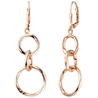 Boutons "Ringe" 925 Silber/rotvergoldet